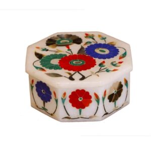 Details about   Marble Jewelry Box Semi Precious Stones lapis floral fine inlay handmade work 