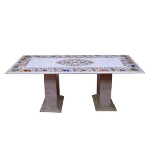 Marble inlay table top pietradura